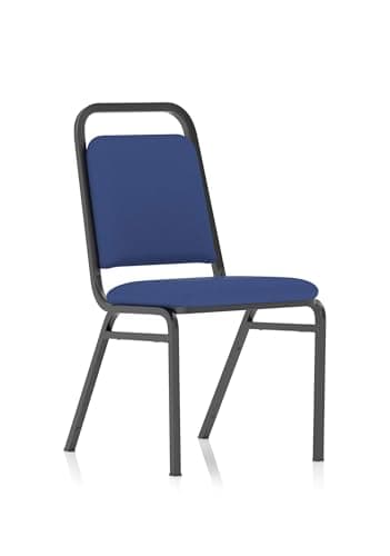 Image of Banqueting OPO Stacking Chair Black Frame Black Fabric | Stackable up to 10 High Padded Seat Great Conference/Meeting Chair Blue