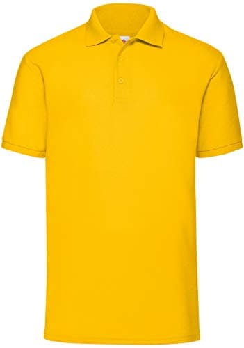 Image of Fruit of the Loom Men's 65/35 Polo Shirt, Sunflower, XL UK