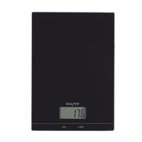Image of Salter Glass Electronic Kitchen Scale – Digital Baking Scale, Add & Weigh Tare Function, LCD Display, Measures Liquids, 5kg Capacity, Easy to Clean, Cooking, Electronic Food Scale
