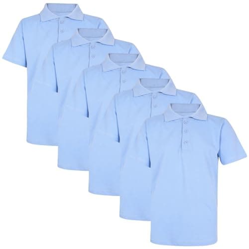 Image of A2Z 4 Kids Boys Polo T Shirts Plain Summer Tank Top - PL Polo T Shirt Sky Blue 5 Pack 7-8