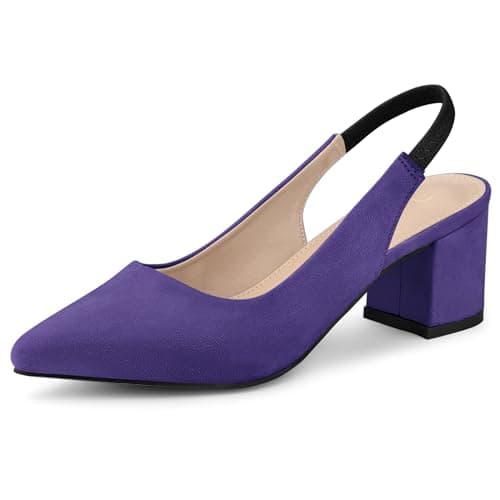Image of Allegra K Women's Court Shoes Slingback Heels Purple 6 UK/Label Size 8.5 US