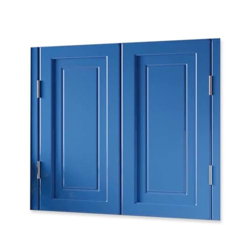 Image of Solid Wood Double Sa Doors 70-150cm | Café Sle Entryway, Kitchen, Living Room, Office | Blue Color, 2 Panels, W84*H90cm, Hind Design, Separat
