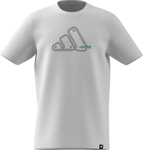 Image of adidas Boy's CAMO Linear Junior Boys Graphic TEE, White, 12-13 Years