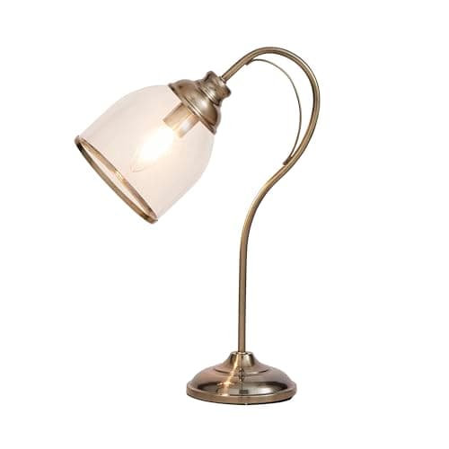 Image of CGC Lighting Indoor Table Desk lamp Antique Brass Glass Shade E14 LED nightlight