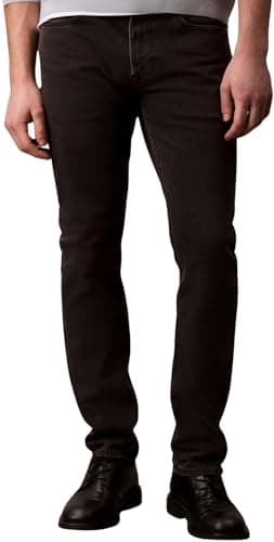 Image of Calvin Klein Men’s Essential Black Slim Fit Jeans, Black (Ck Essential Black), 32W/33L