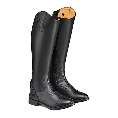 Image of Harry Hall Burlington II Long Riding Boot - Full Leather, Streamlined Design, Elastic Panel for Perfect Fit, Zip and Press Stud Fastening Black Size 5