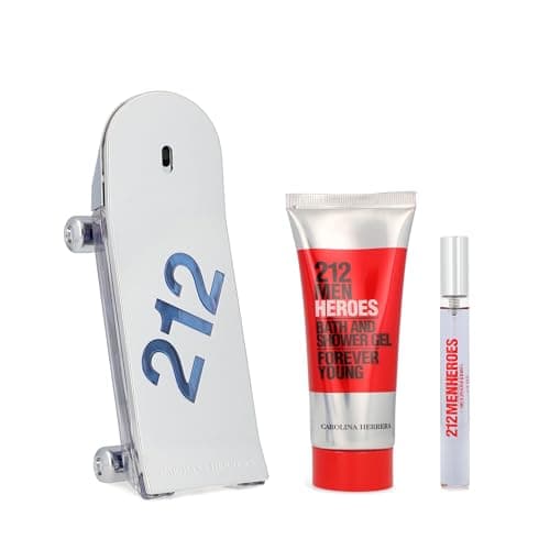 Image of Carolina Herrera 212 Heroes Eau de Toilette 90ml Gift Set (Contains 90ml EDT, 100ml Shower Gel and 10ml Travel Spray)