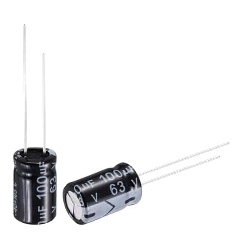 Image of sourcing map 100uF 63V 8x12mm Electrolytic Capacitor, Radial Leads Aluminum Capacitors for TVs, LCD Monitor, VCD, 10Pcs