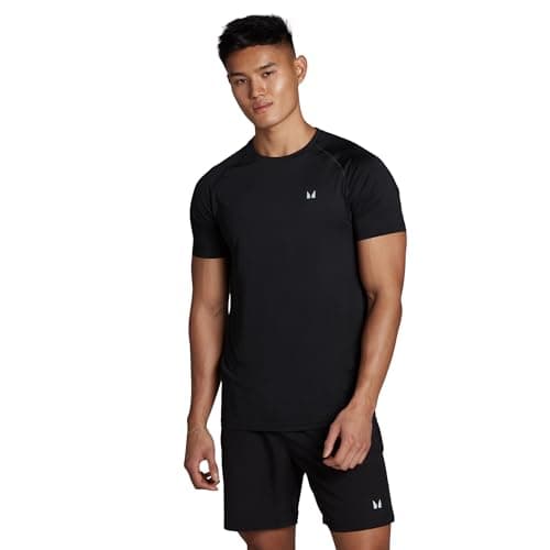 Image of MP Men’s Training Short Sleeve T-Shirt – Black | Sweat-Wicking, Breathable & Quick-Drying Workout Tee | Regular Fit Gym Top - S