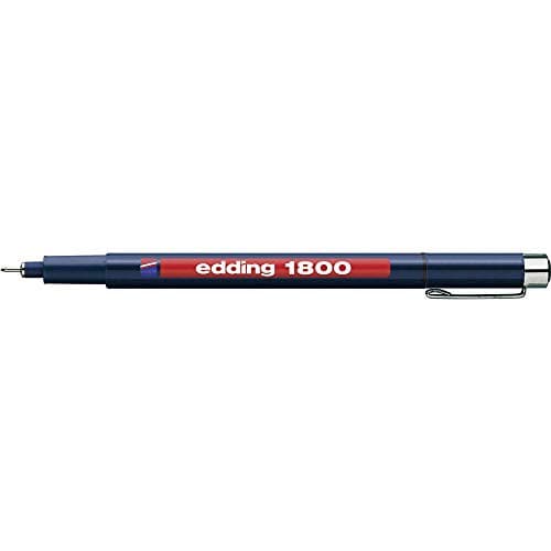 Image of edding 1800 Profipen - Black - 1 Pen - Line Width 0.5 Mm - Fineliner Pen For Precise Writing, Sketching And Technical Drawing - Fine, Metal-Encased Nib - Suitable For Use With Rulers And Stencils