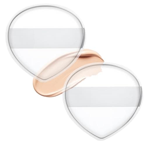 Image of 2Pcs Silicone Makeup Sponge, Clear Jelly Makeup Applicator Non-Absorbent Silicone Powder Puff Washable Cosmetic Applicator for Foundation Concealer Cream Blush Highlighter