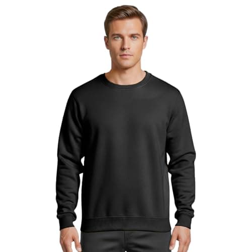 Image of Star and Stripes X-Large Black crew neck cotton sweatshirts durable jumpers unisex fitting