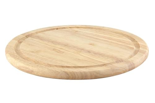 Image of Apollo Rubberwood Round Bread Board, Wood, Brown, 25.2 x 12.9 x 0.5 cm, 6875