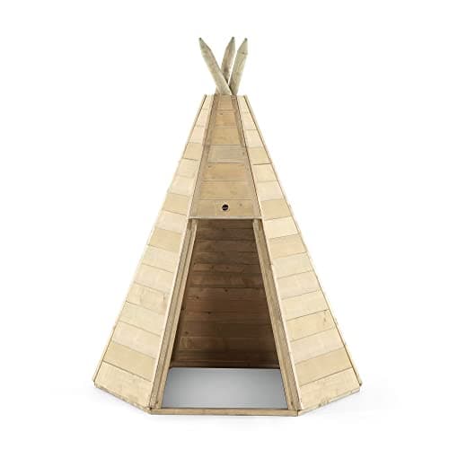 Image of Plum Childrens Outdoor Wooden Teepee Playhouse Den Hideaway for active and imaginative play for kids 3 years plus