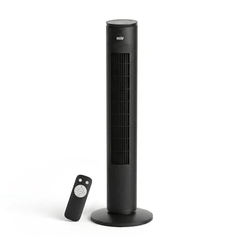 Image of ANSIO 40” Tower Fan with Remote Control, 3 Speed Settings, 3 Airflow Modes, 60° Oscillation, 1–7 Hour Timer, LED Display, Slim Floor Standing Fan for Home & Office