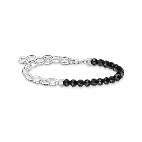 Image of Thomas Sabo bracelet with black beads 925 sterling silver A2098-130-11-L17