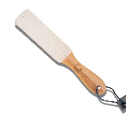 Image of Eco Bath London Natural White Pumice Foot File - Dead Skin Remover for Feet with Wood Handle