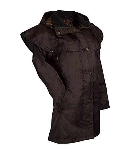 Image of WALKER AND HAWKES - Ladies Waterproof 3/4 Length Hunton Cape Coat - Brown - 12