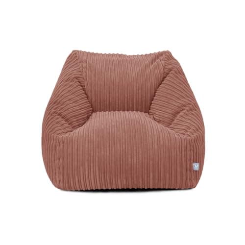 Image of rucomfy Big Kids and Teen Ivory Corduroy Snuggle Chair, Large Machine Washable Beanbag Seat for Comfortable Lounge Room and Bedroom Furniture, 70x80x60cm - (Blush Pink, Beanbag Only)