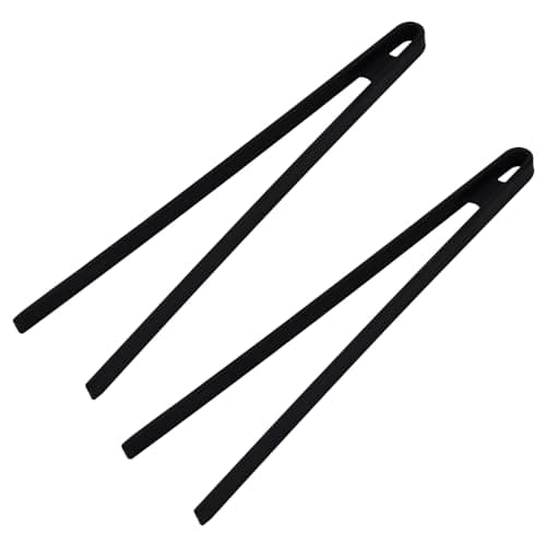 Image of Bezavea 2pcs Food Tongs, 29cm Silicone Cooking Tongs, Black Silicone Tweezers, Professional Kitchen Tweezers, Non-Stick Barbecue Tongs for Meat, Frying, Salad and Serving