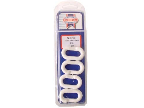 Image of Faithfull 8mm Plastic Joining Links - White (4 Pieces)