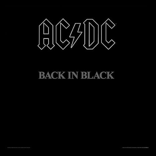 Image of AC/DC Back In Black Framed Album Cover Print, Official Licensed Wall Art, 12 Inch Music Memorabilia, Record Sleeve Decor, Collector Gift for Fans