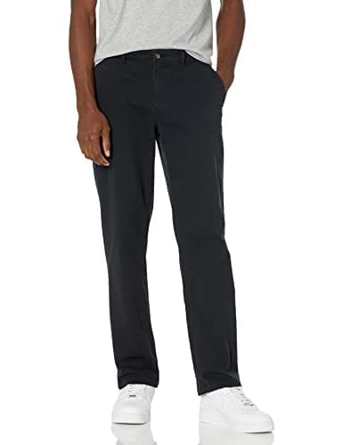 Image of Amazon Essentials Men's Classic-Fit Casual Stretch Chino Trousers, Black, 40W / 32L