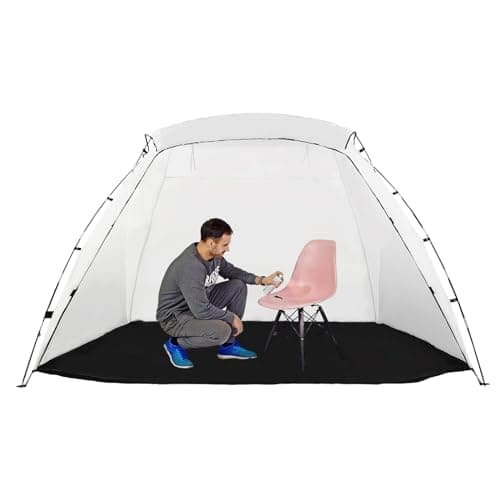 Image of RjcdOPL Spray Paint Shelter, Portable Spray Paint Tent with Built-in Floor & Mesh Screen, Foldable Pop-up Paint Booth, Waterproof Polyester with Carry Bag, Ideal for Furniture DIY & Garages