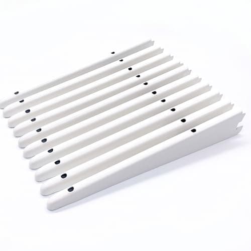 Image of EAI Twin Slot Wall Mounted Shelving Bracket - Pack of 10, White, 270mm | Strong, Heavy Duty Steel Shelf Bracket | for Shed, Garage, Indoor Storage | Easy to Install Rack
