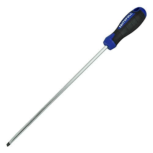 Image of Faithfull Flared Screwdriver, Soft-Grip Handle, Chrome Vanadium Steel Blade with Magnetic Tip - 10mm x 250mm