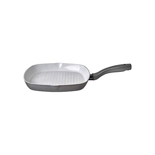Image of Prestige Earth Pan Ceramic Griddle Pan for Induction Hob 28cm - Non Stick Griddle Pan, Non Toxic Cookware, Dishwasher Safe, Made in Italy, Gray