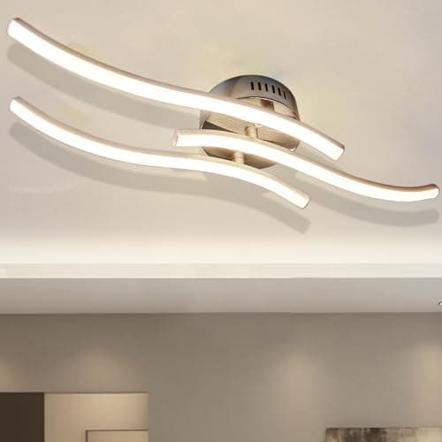 Image of Sweier LED Ceiling Light 22W, Modern Kitchen Lights Ceiling with Remote Dimmable 3000K/4000K/6000K, 2200LM Bright Light Fittings Ceilings for Hallway, Living Room, Bedroom