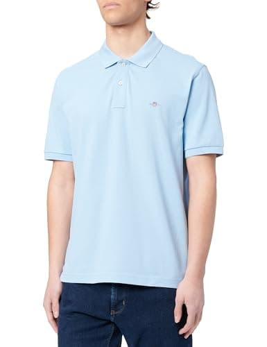 Image of GANT Men's Reg Emb Archive Shield Polo Shirt, Capri Blue, L