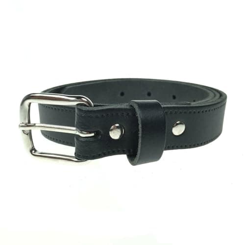 Image of BULLET 69 New Quality Mens Womens 1" Silver Buckle Real Leather Made 25mm Belt In England[X Large 40"-44",Black,1" Silver]