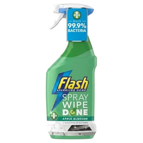 Image of Flash Spray Wipe Done Anti-Bac Apple Blossom 800ml Multi-Purpose Cleaning Spray Powerful Antibacterial Surface Cleaner Kitchen Degreaser Bathroom Sanitiser & Home Deodoriser Streak-Free Grease Remover