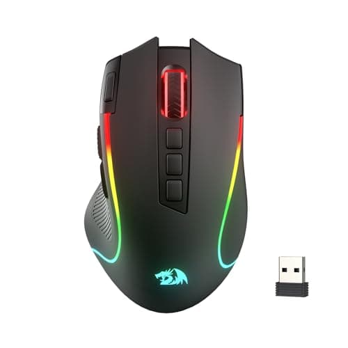Image of Redragon M612 PRO RGB Gaming Mouse, 8000 DPI Wired/Wireless Optical Gamer Mouse with 9 Programmable Buttons & 7 Backlit Modes, BT & 2.4G Wireless, Software Supports DIY Keybinds Rapid Fire Button