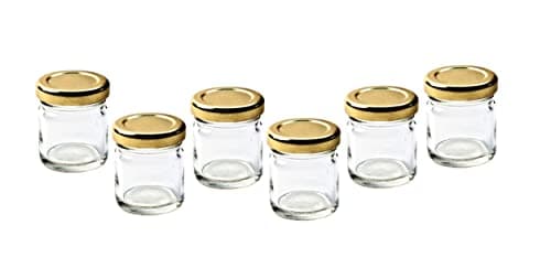 Image of Set Of 6 42ml Mini Jam Jar Breakfast Preserve Jar 5cm 1.5oz Marmalade Conserve Jar Screw Top Lid