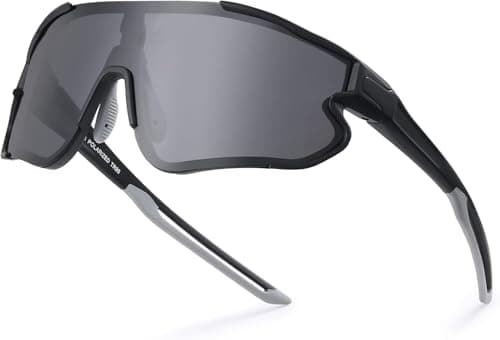 Image of MIAROZ Cycling Glasses for Men Women: TR90 Frame Lightweight Sport Sunglasses - Wrap around Visor Sunglasses for Running Golf Baseball Cricket Hiking - Windproof and UV400 Protection (Grey bi)