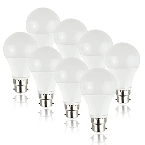 Image of MiniSun | Pack of 8 High Power 6w LED BC B22 SMD GLS Energy Saving Long Life Bulbs [6500K Cool White] | Bulbs & Home Improvements Essential