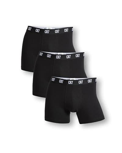 Image of CR7 Cristiano Ronaldo Men's 3 Pack Basic Organic Trunks Boxer Briefs, Black, S
