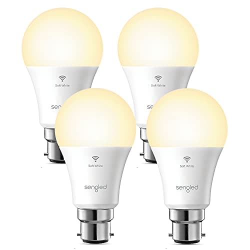 Image of Sengled Smart Bulbs Alexa Light Bulbs Bayonet, WiFi Bulbs Work with Alexa/Google Home, Dimmable LED Bulbs B22, Remote Control, Smart Light Bulbs 8.8W, 806LM 2700K, 4 Pack, Soft White