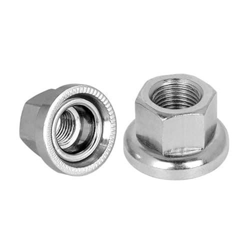 Image of 2PCS Bike Wheel Axle Nuts, 3/8" Bicycle Wheel Nuts Flange Axle Nut Replacement for Bicycle Mountain Bike Cycling