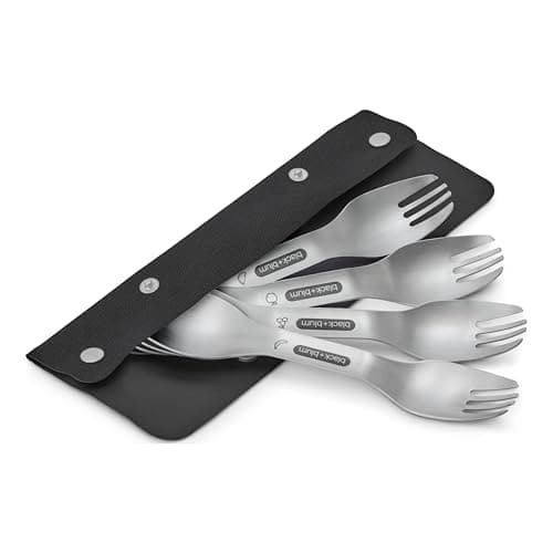 Image of Black+Blum Spork Set of 4 - Stainless Steel Spork Set with as Easy Clean Carry case
