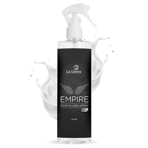 Image of LaLucca Empire Room & Linen Spray 400ml | Crisp Citrus & Elegant Fresh Fragrance | Spanish Room & Fabric Mist | Home Spray for Bedding, Curtains & Upholstery | Sophisticated Luxury Scent