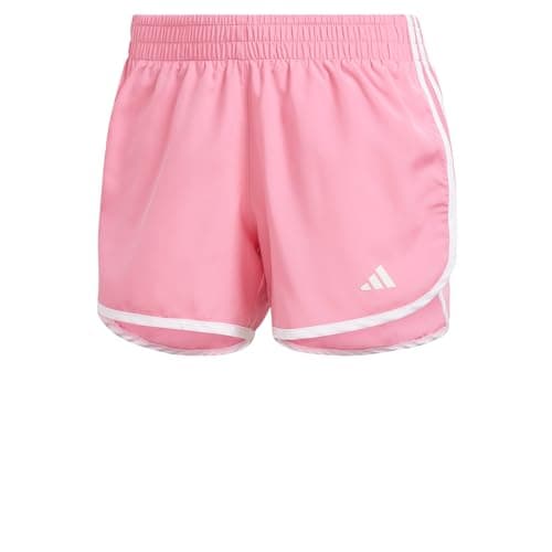 Image of adidas womens Marathon 20 Running Shorts Shorts, Pink Fusion, Large/3" Inseam