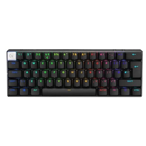 Image of Logitech G PRO X 60 LIGHTSPEED Wireless Gaming Keyboard, Ultra Compact TKL 60% Mechanical Keyboard, LIGHTSYNC RGB, Dual-Shot PBT Keycaps, GX Optical Tactile Switches, Windows PC, QWERTY UK - Black