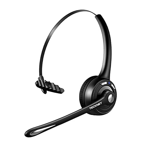 Image of TECKNET Bluetooth Headset, Wireless On Ear Headphones with Noise Cancelling Microphone for Trucker, Hand Free Wireless Headset with Mute microphone for Cellphone, PC, Home, Office, Call Center, Skype
