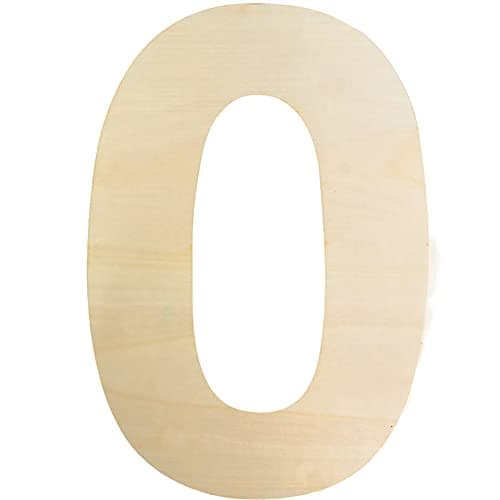 Image of Large Wooden Letters 12 Inch, Unfinished 30cm Wooden Letter O for Crafts Children's Names Capital Alphabet 5mm Thick Wood Letters for Nursery Decor Wall Art Hanging Home Painting