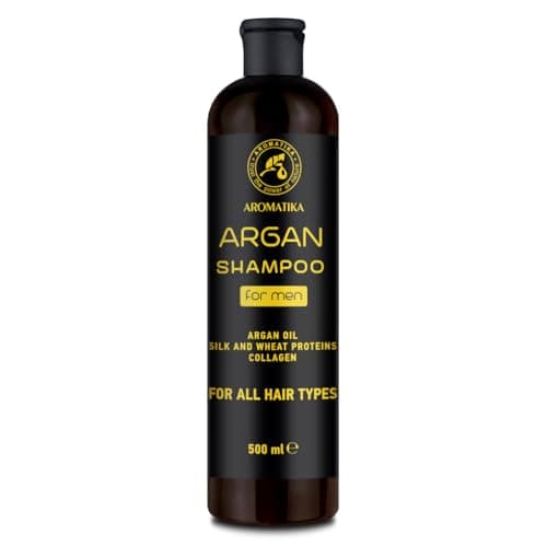 Image of Argan Shampoo for Men 500ml - Shampoo with Argan Oil - Silk and Wheat Proteins - Soft and Supple Hair - Hair and Scalp Care - Fresh Aroma - Moisturising - All hair types