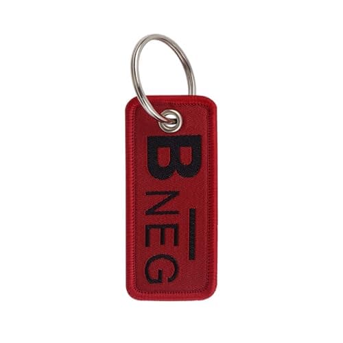 Image of Creative Blood Type Keychain Fashion Keychain Gift for Friends Family Embroidered Key Holder Bag Accessories Keychain for Daily Use, E, One Size